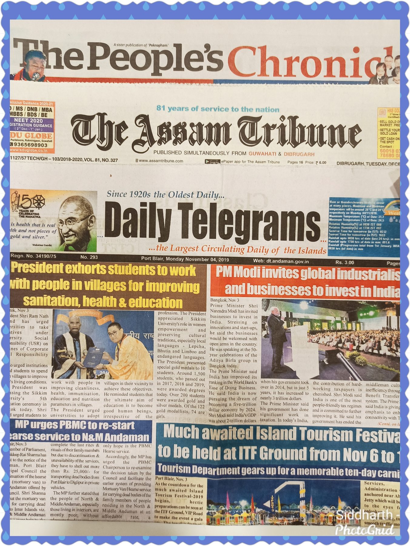 Newspaper mastheads from Manipur, Assam and the Andaman and Nicobar Islands
