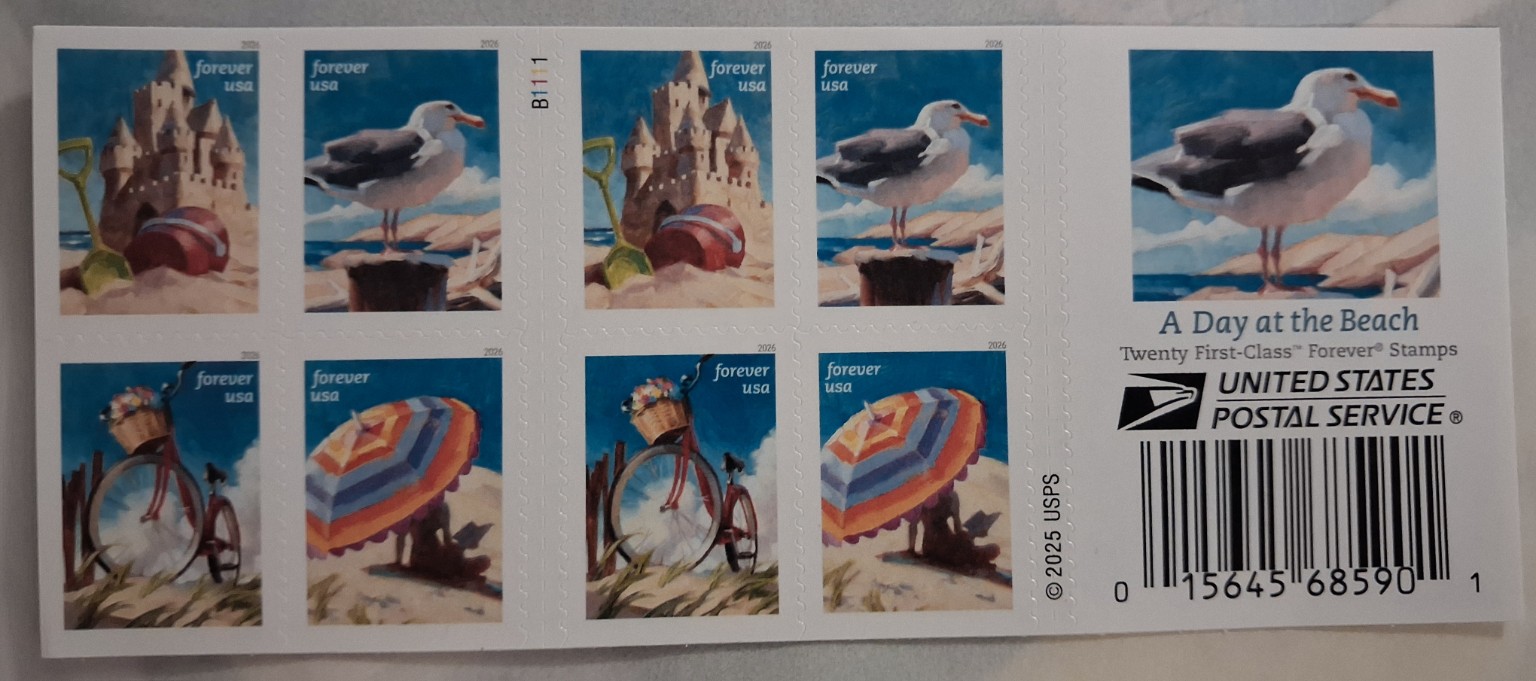 United States A Day at the Beach Forever stamp booklet